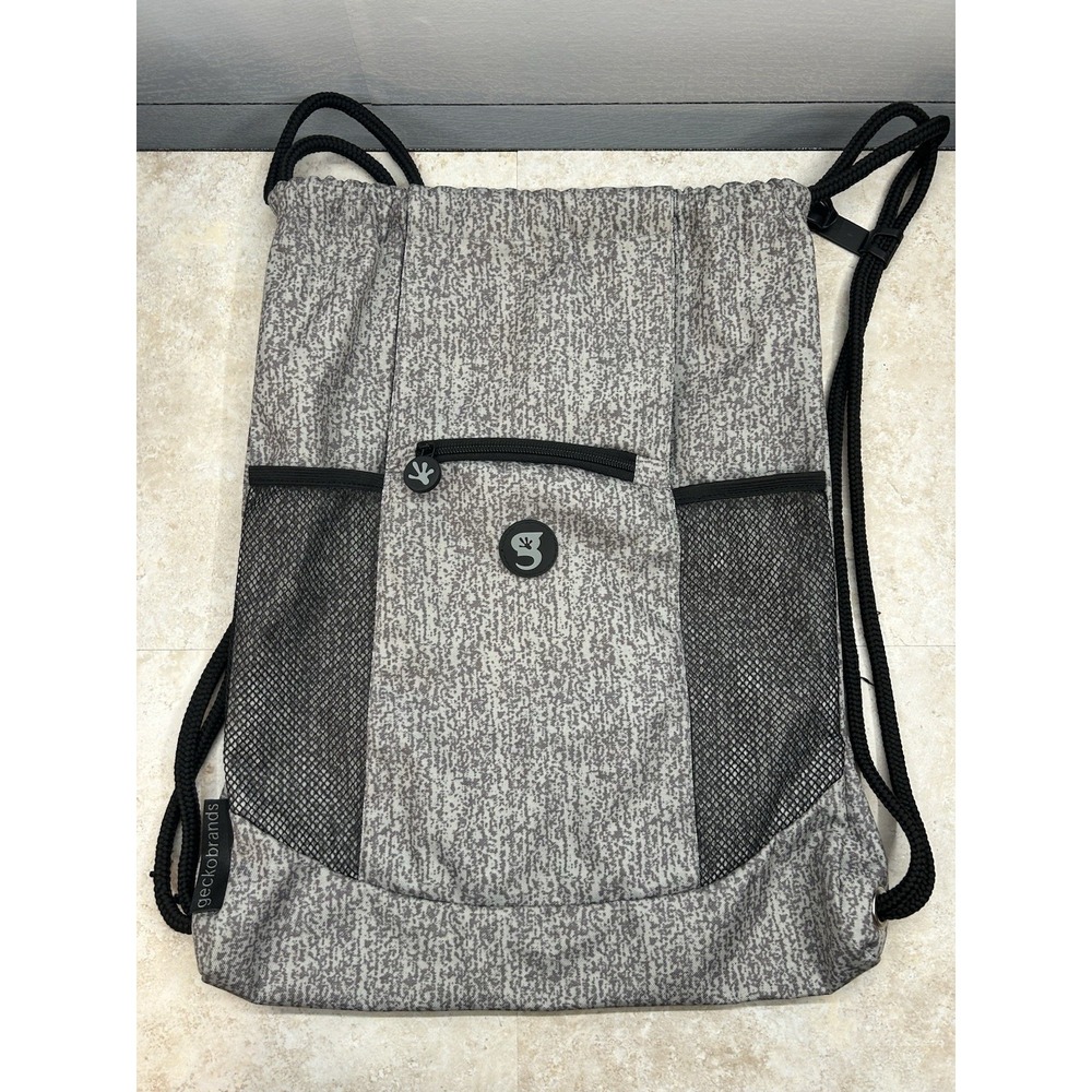 Geckobrands Drawstring Backpack Black‎ Gray Sports Bag